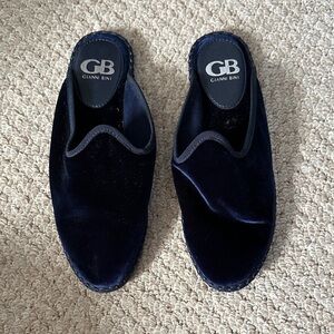 Gianni Bini Women’s Velvet Slip-On Loafers in Navy Blue